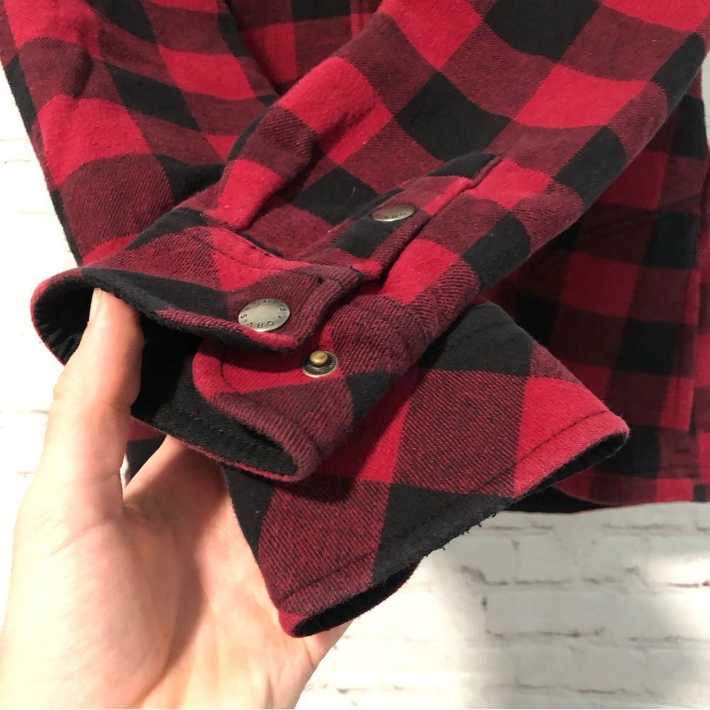 Orvis Fleece Lined Flannel Red and Black Shirt Jacket Women's Sz Small - Picture 6 of 9